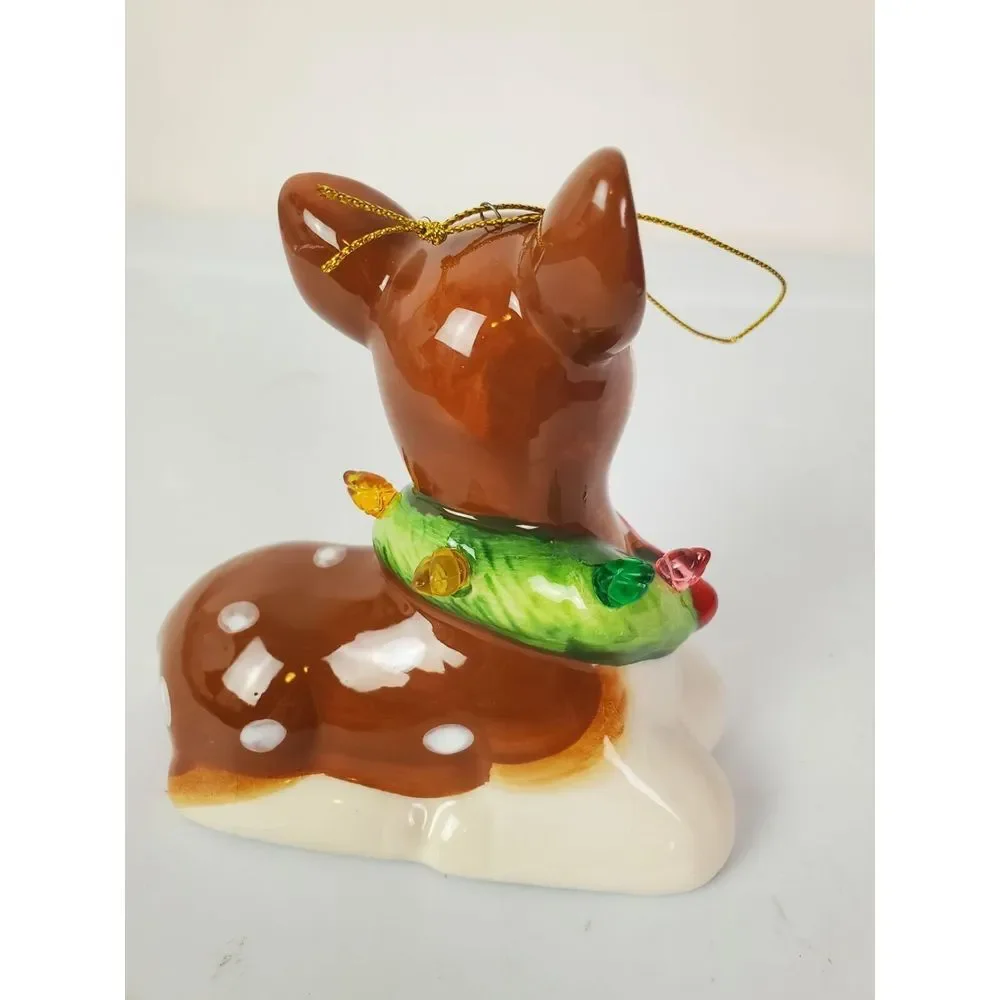 Mr.‎ Christmas Light Up Reindeer Ceramic Ornament Holiday Tree Decor